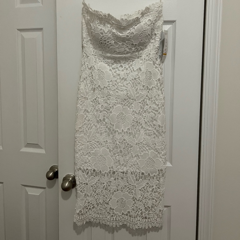 White Lace Midi Dress